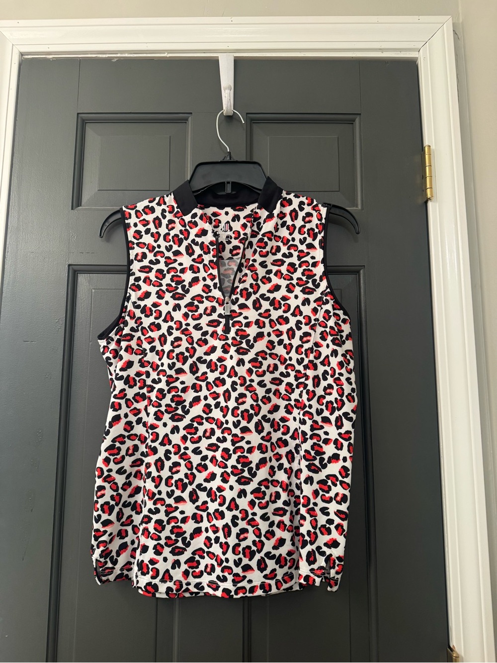 Tail Red and Black Leopard Print Sleeveless Golf